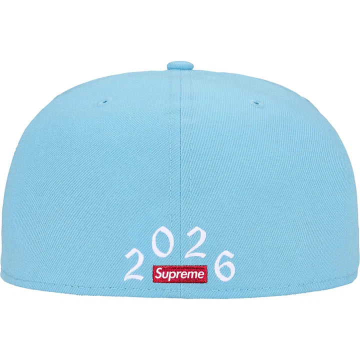 Supreme New Era Devil S Logo Fitted Light Blue Cap