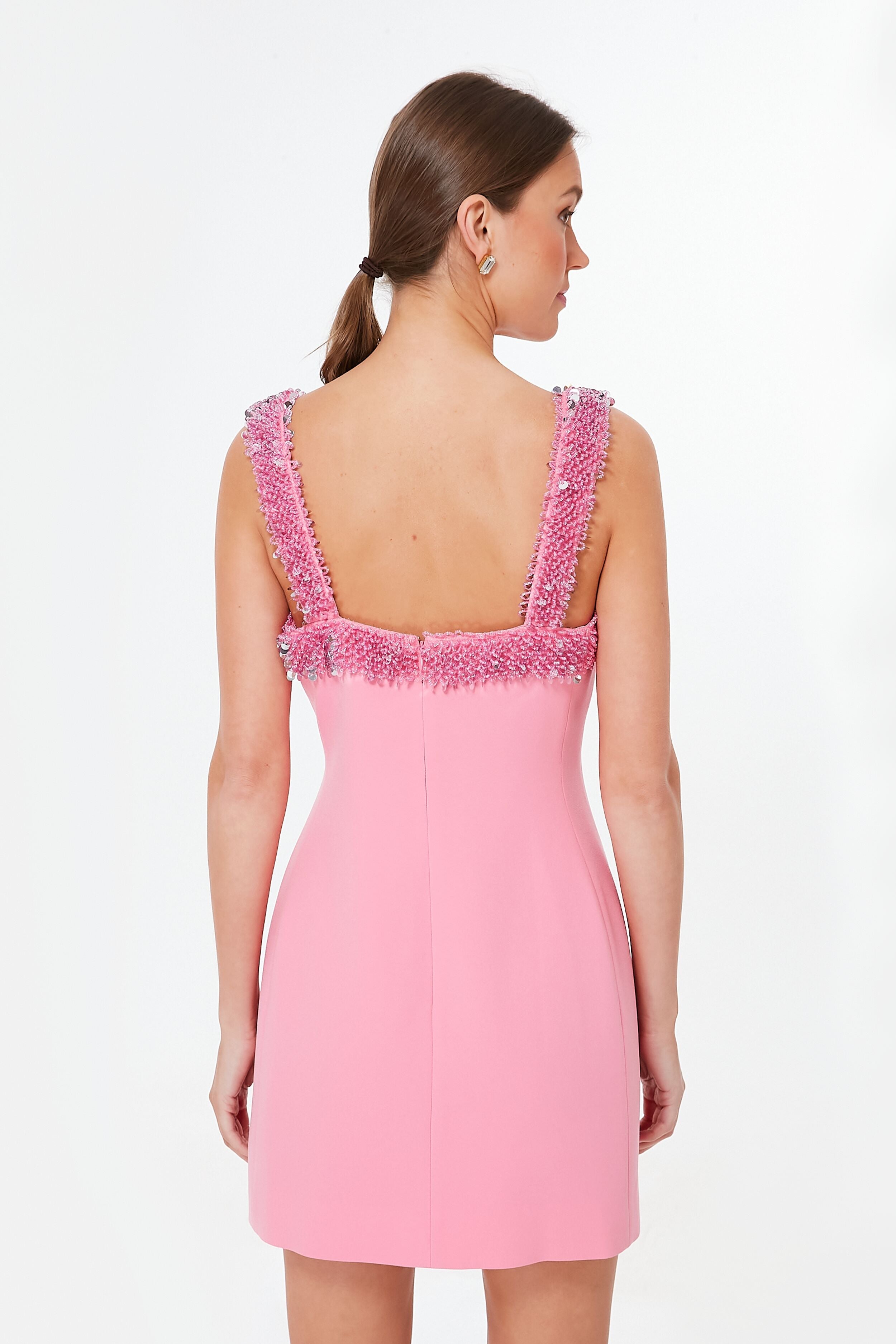 Nada Embellished Crepe Mini Dress