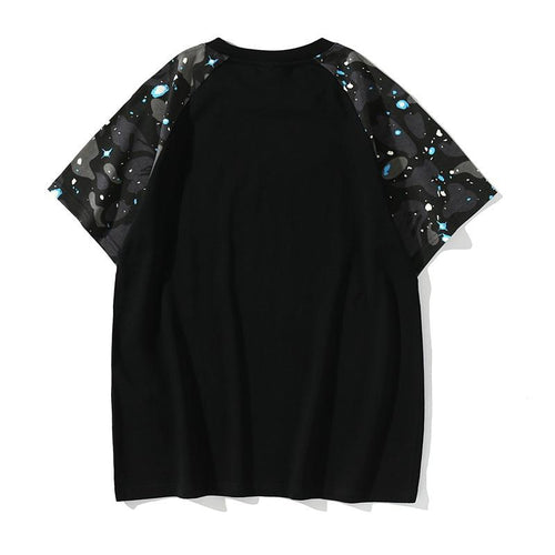 Bathing Ape T-Shirt Summer Luminous Starry Sky Cartoon Printed Short Sleeve T-shirt
