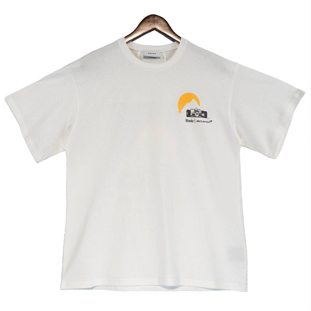 Rhude T-shirt Joint Racing Sunset Printing Short Sleeve T-shirt