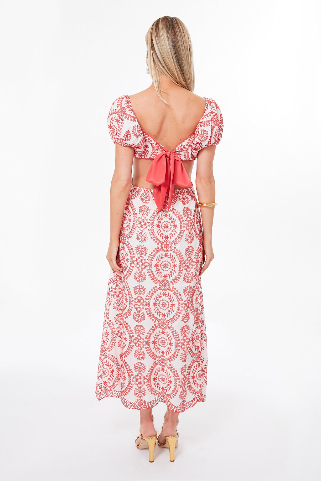 Creme and Scarlet Therese Midi Dress