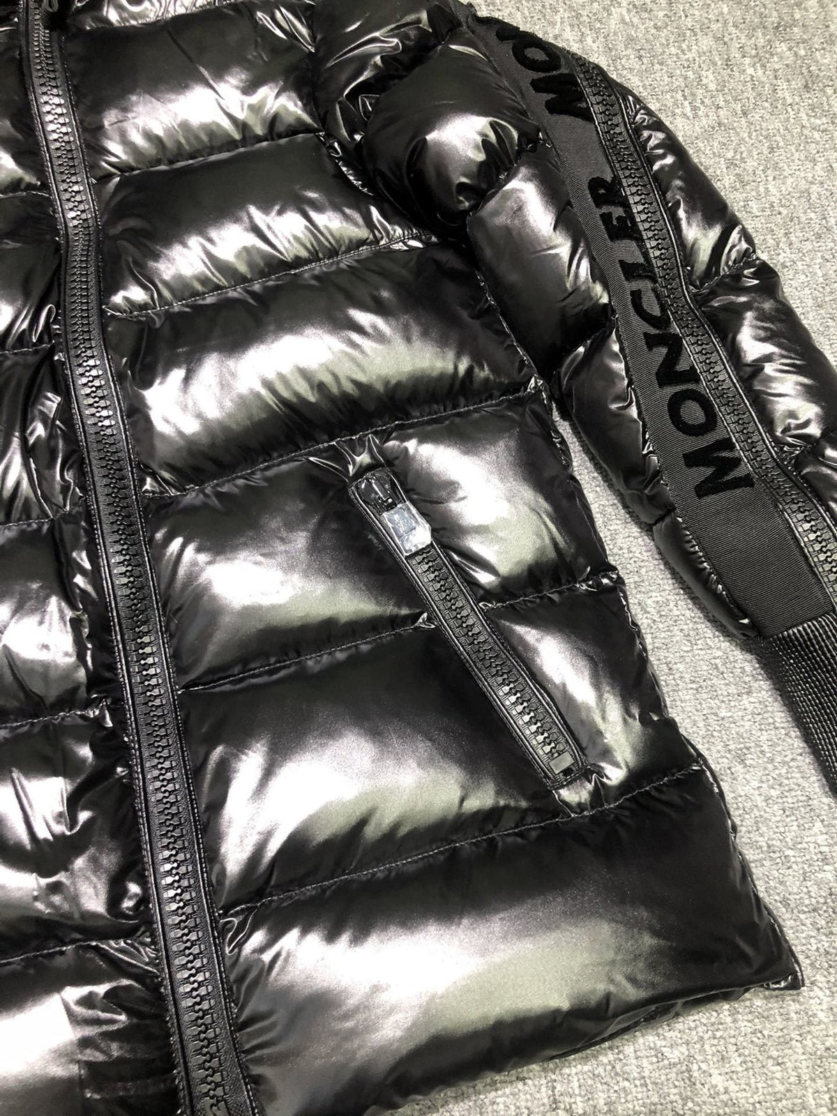 Moncler Hooded Puffer Coat — detail