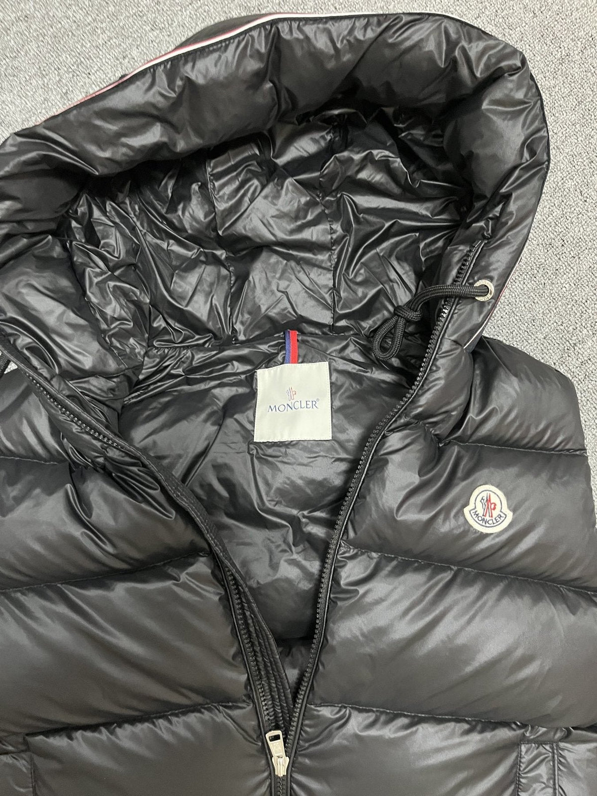 Moncler Hooded Quilted Down Vest — detail