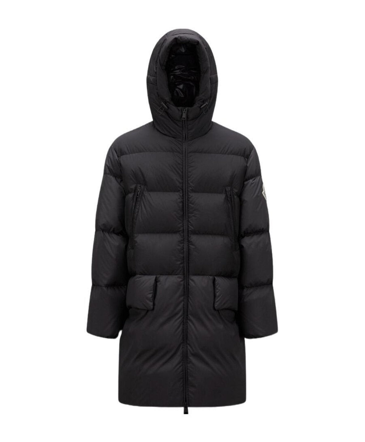 Moncler Bosona Black Long Hooded Down Coat — hero