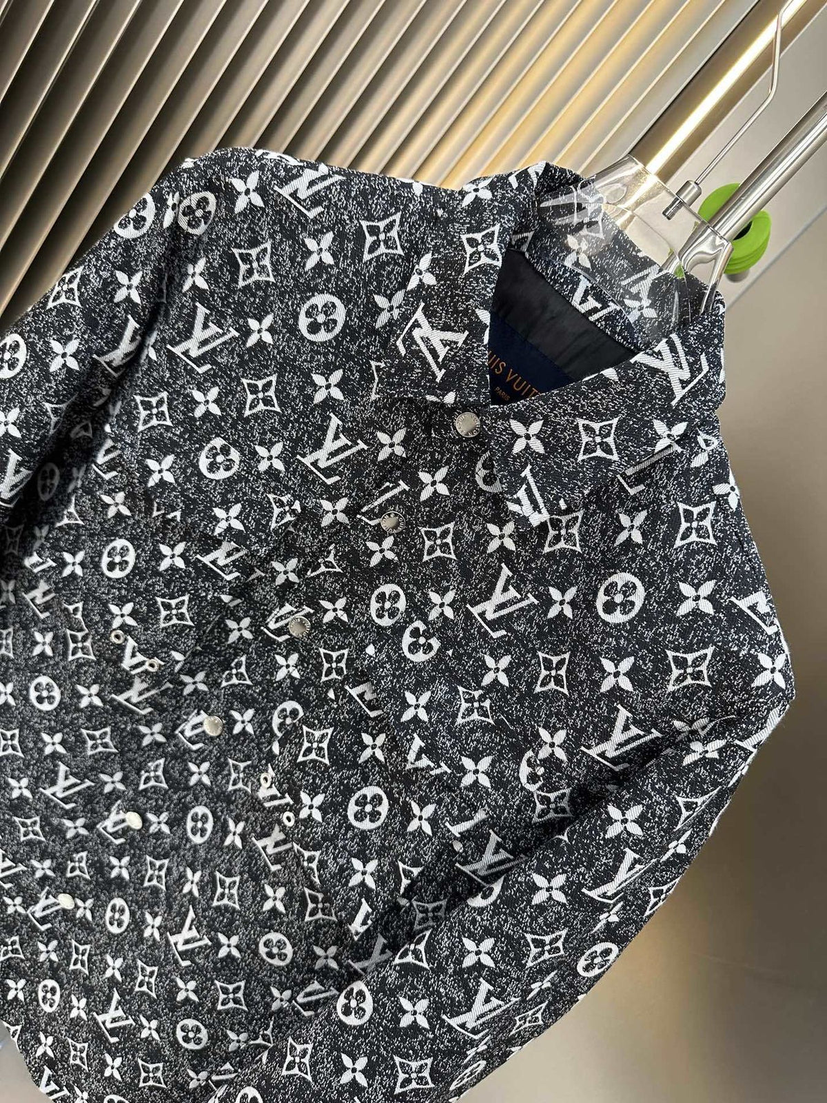 LV All-Over Monogram Button-Front Jacket — detail