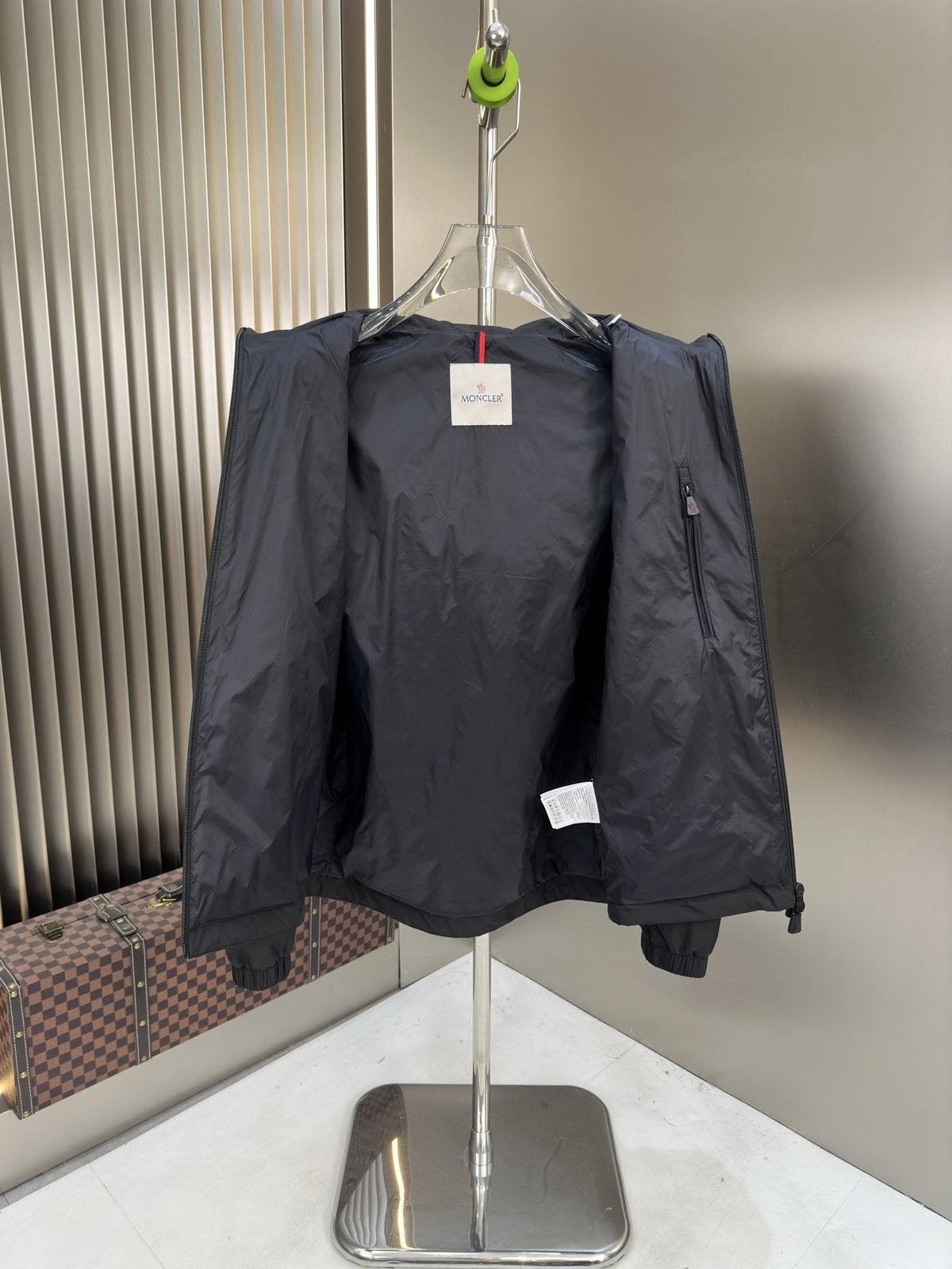 Moncler Hooded Zip-Front Jacket — detail