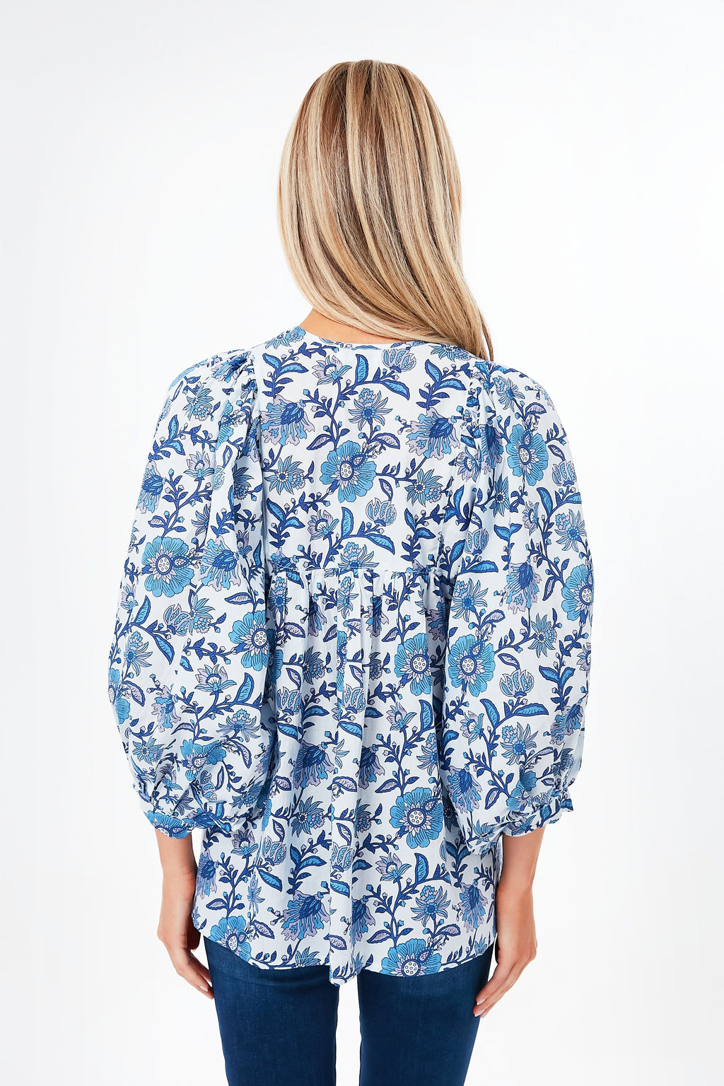 Blue Floral Charlie Top