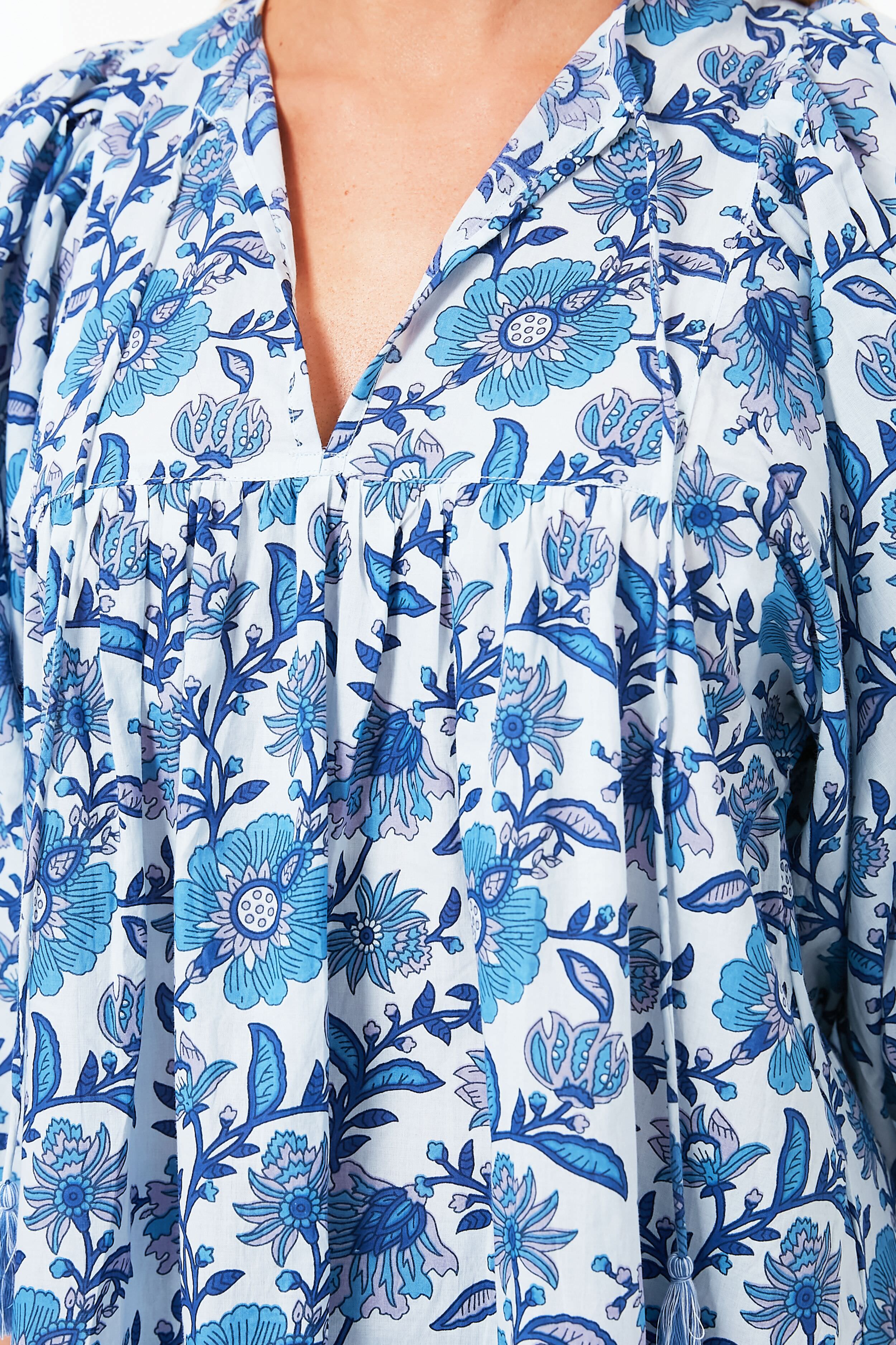 Blue Floral Charlie Top