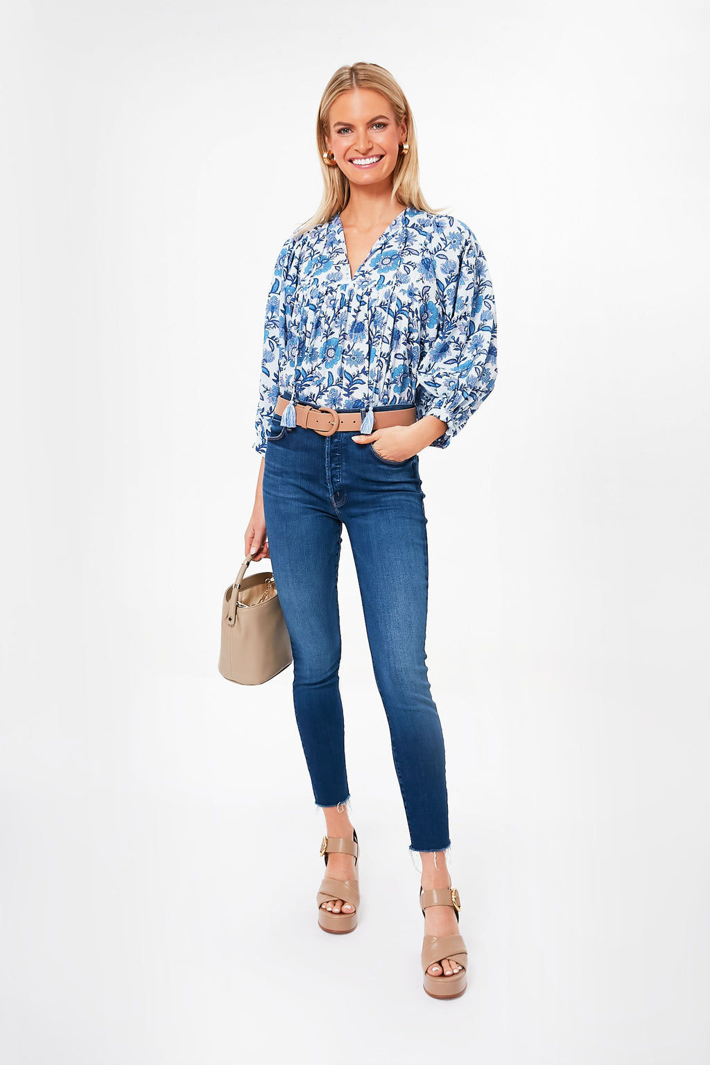 Blue Floral Charlie Top